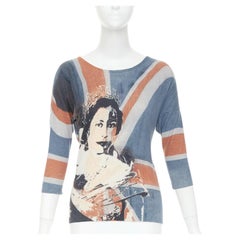 ALEXANDER MCQUEEN 2008 Runway Queen Elizabeth Portrait Jack cashmere sweater S