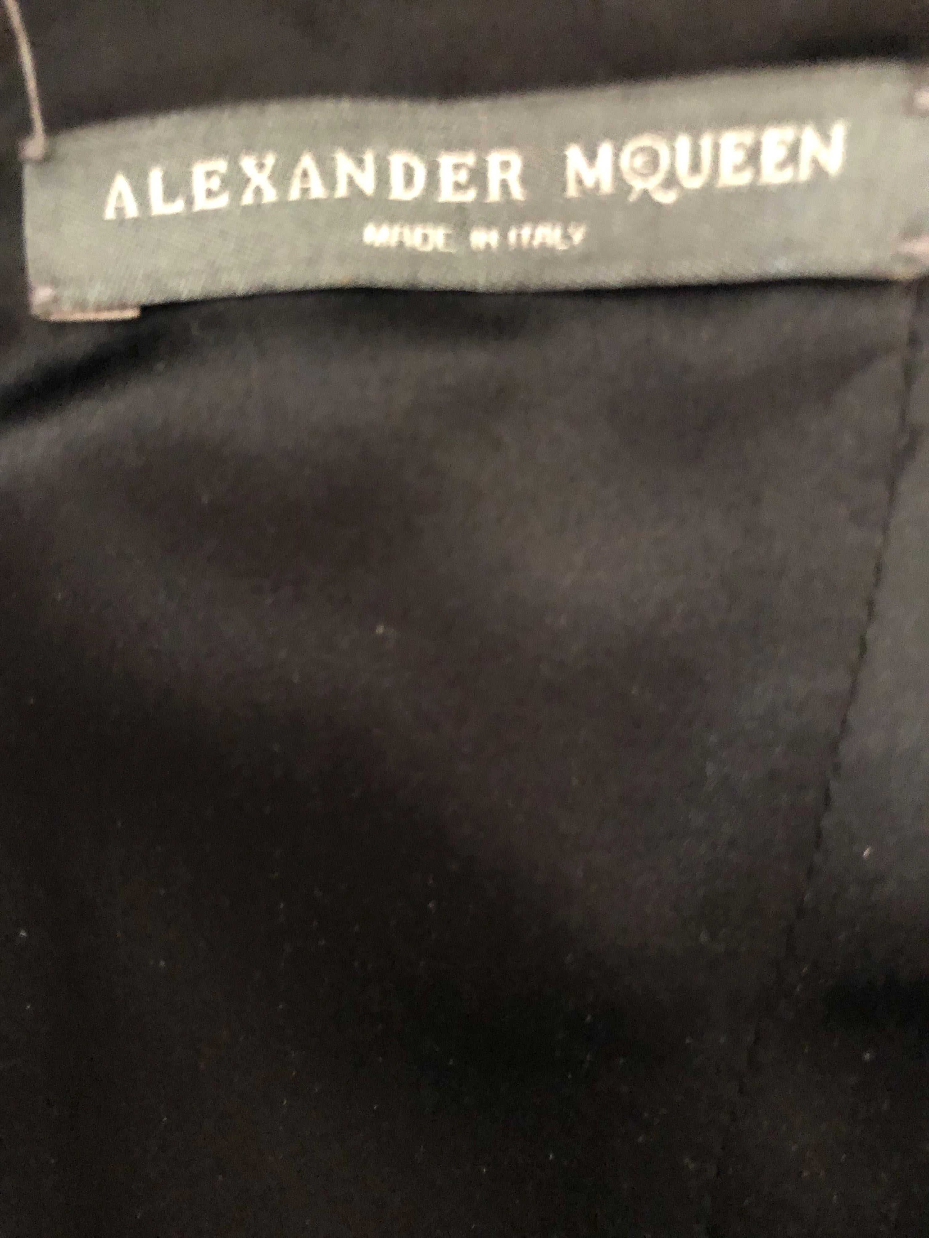 Alexander McQueen 2009 Hummingbird Embroidered Little Black Corset Dress For Sale 4