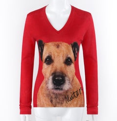 ALEXANDER McQUEEN 2009 "Minter" Dog Face Signature Cashmere Long Sleeve Sweater