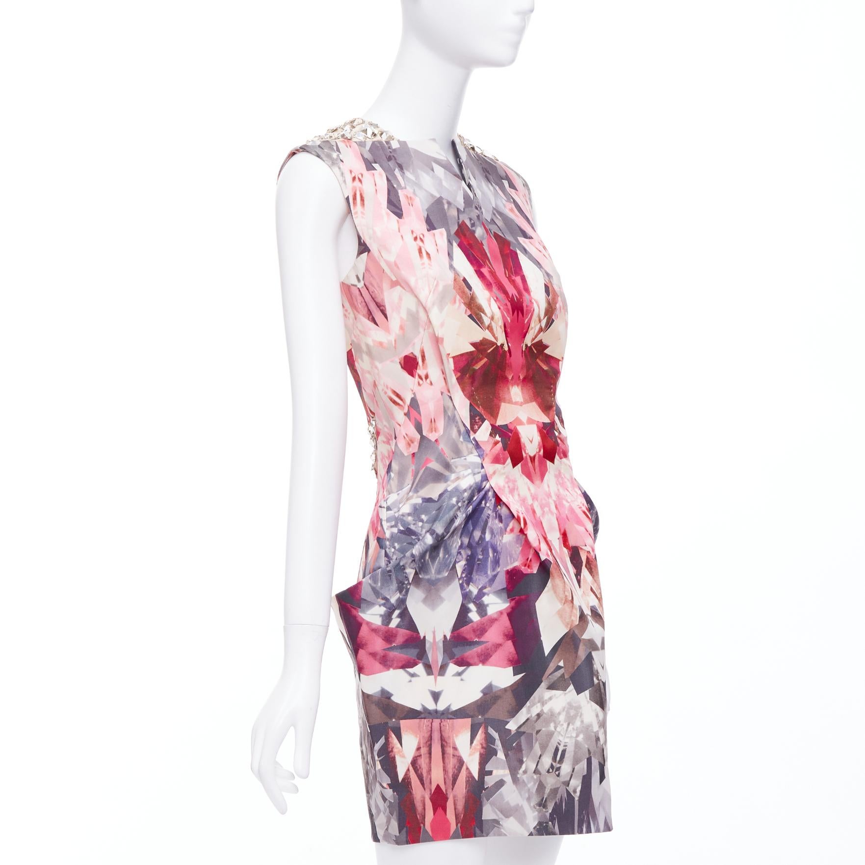 Gray ALEXANDER MCQUEEN 2009 Natural Distinction Kaleidoscope crystal dress IT40 S For Sale