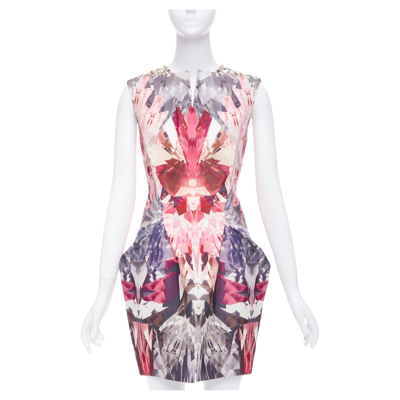 ALEXANDER MCQUEEN 2009 Natural Distinction Kaleidoscope crystal dress IT40 S For Sale