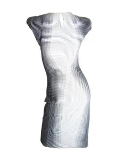 Alexander McQueen 2009 Optical Illusion Striped Dress Runway