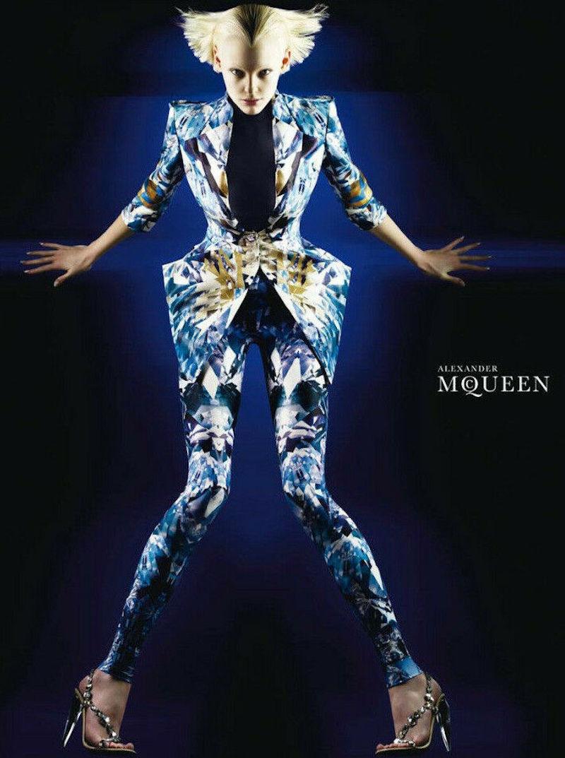 Alexander McQueen 2009 Pink and Grey Crystal Kaleidoscope Print Legging Leggings For Sale 6
