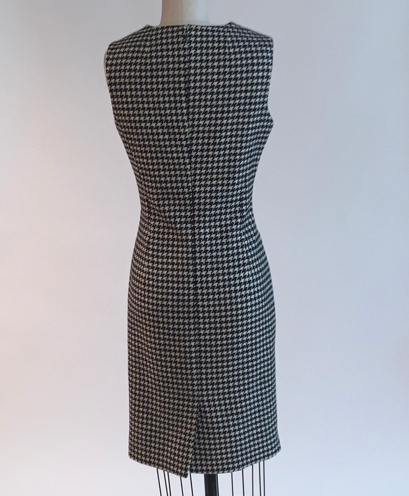 black and white houndstooth dress