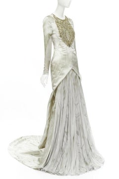 ALEXANDER MCQUEEN 2010 Angels Demons embellished chiffon skirt gown IT40 S