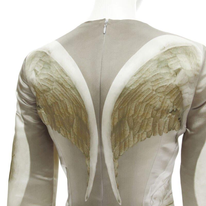 Gray ALEXANDER MCQUEEN 2010 Angels Demons embellished chiffon skirt gown IT40 S For Sale