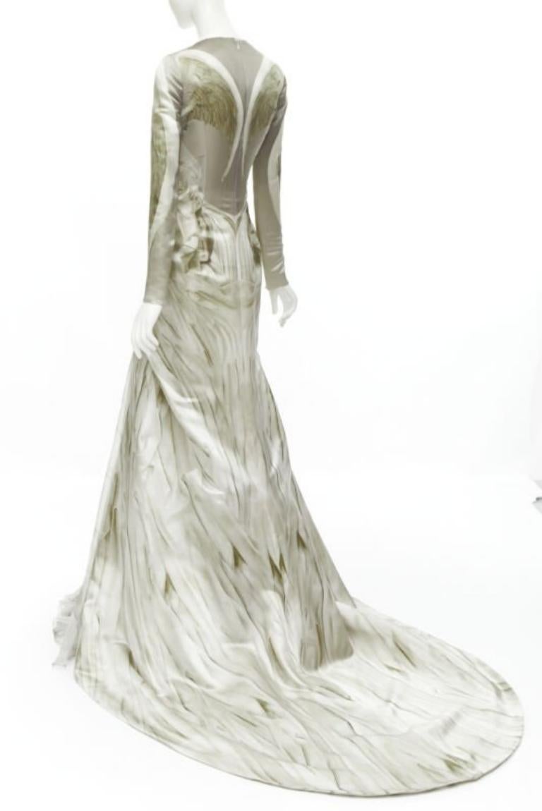 ALEXANDER MCQUEEN 2010 Angels Demons embellished chiffon skirt gown IT40 S For Sale 1