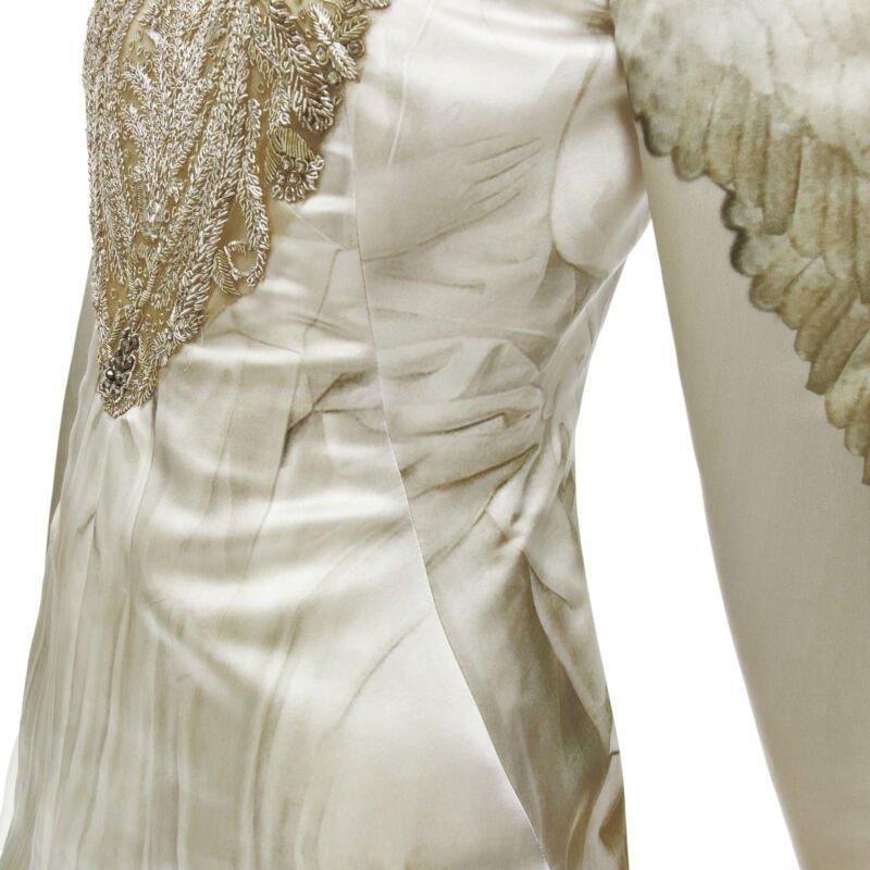 ALEXANDER MCQUEEN 2010 Angels Demons embellished chiffon skirt gown IT40 S For Sale 3