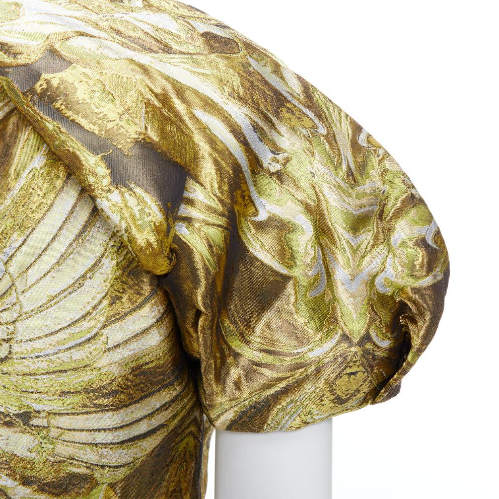 ALEXANDER MCQUEEN 2010 Angels Demons Runway gold medieval jacquard dress IT40 S For Sale 7