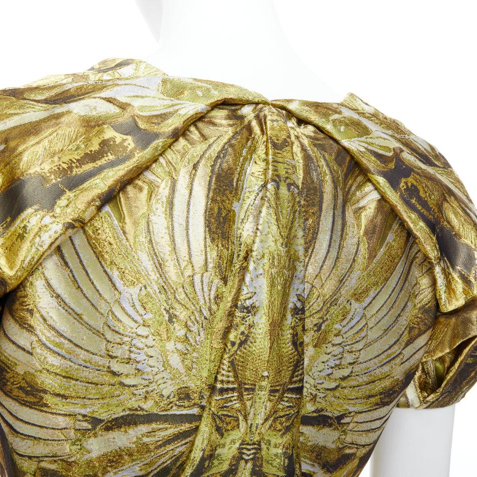 ALEXANDER MCQUEEN 2010 Angels Demons Runway gold medieval jacquard dress IT40 S For Sale 8