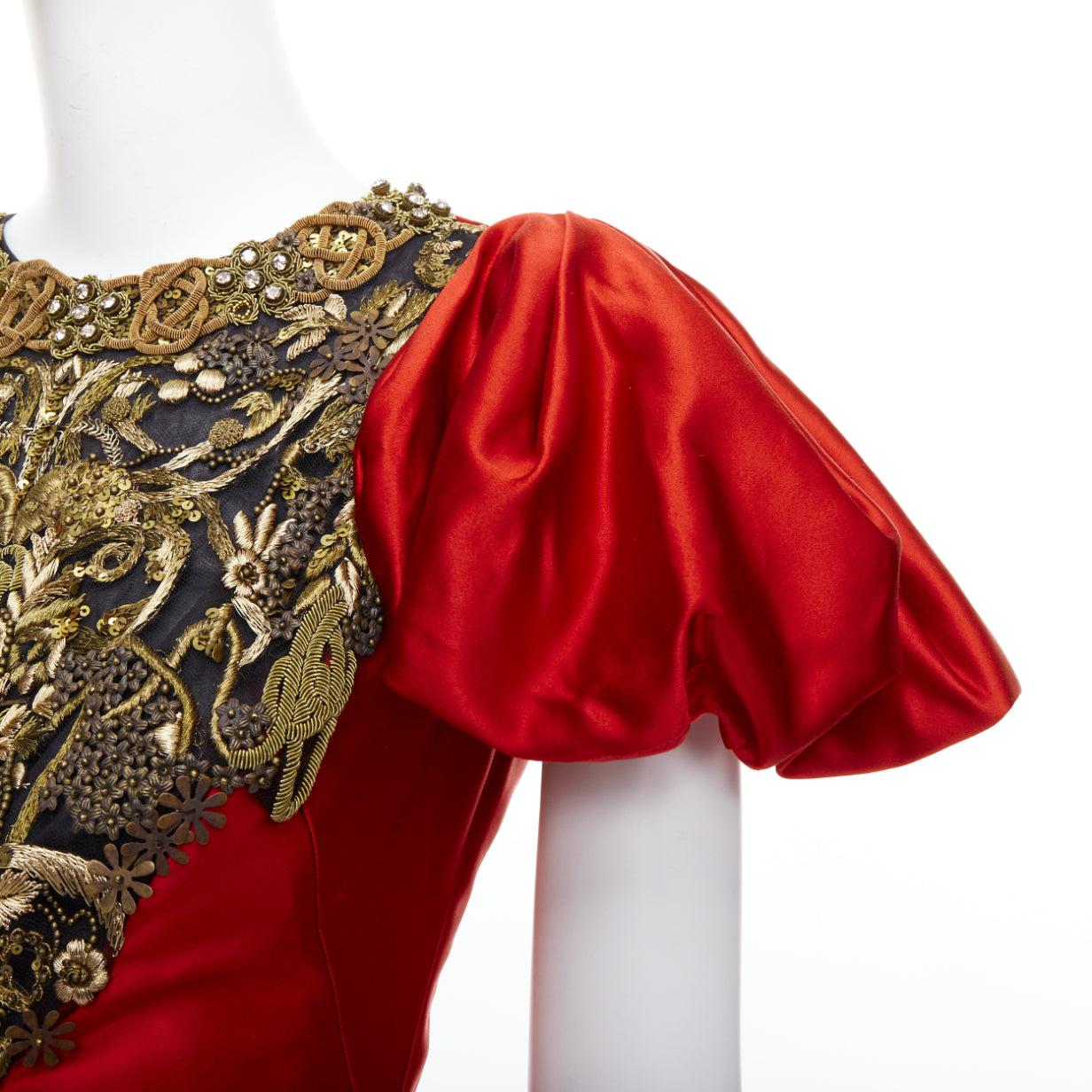 ALEXANDER MCQUEEN 2010 Angels Demons Runway red gold puff dress IT40 S Beyonce 6