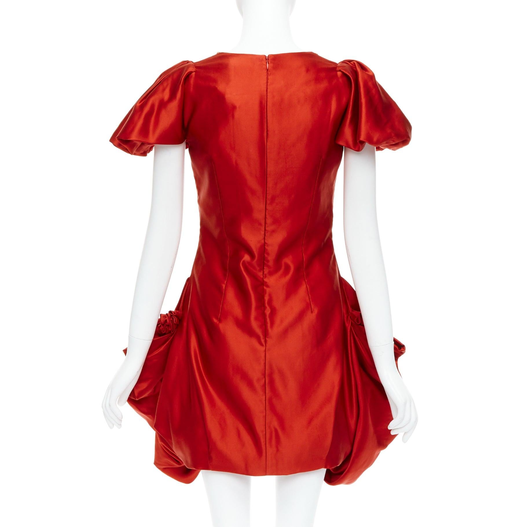 Women's ALEXANDER MCQUEEN 2010 Angels Demons Runway red gold puff dress IT40 S Beyonce