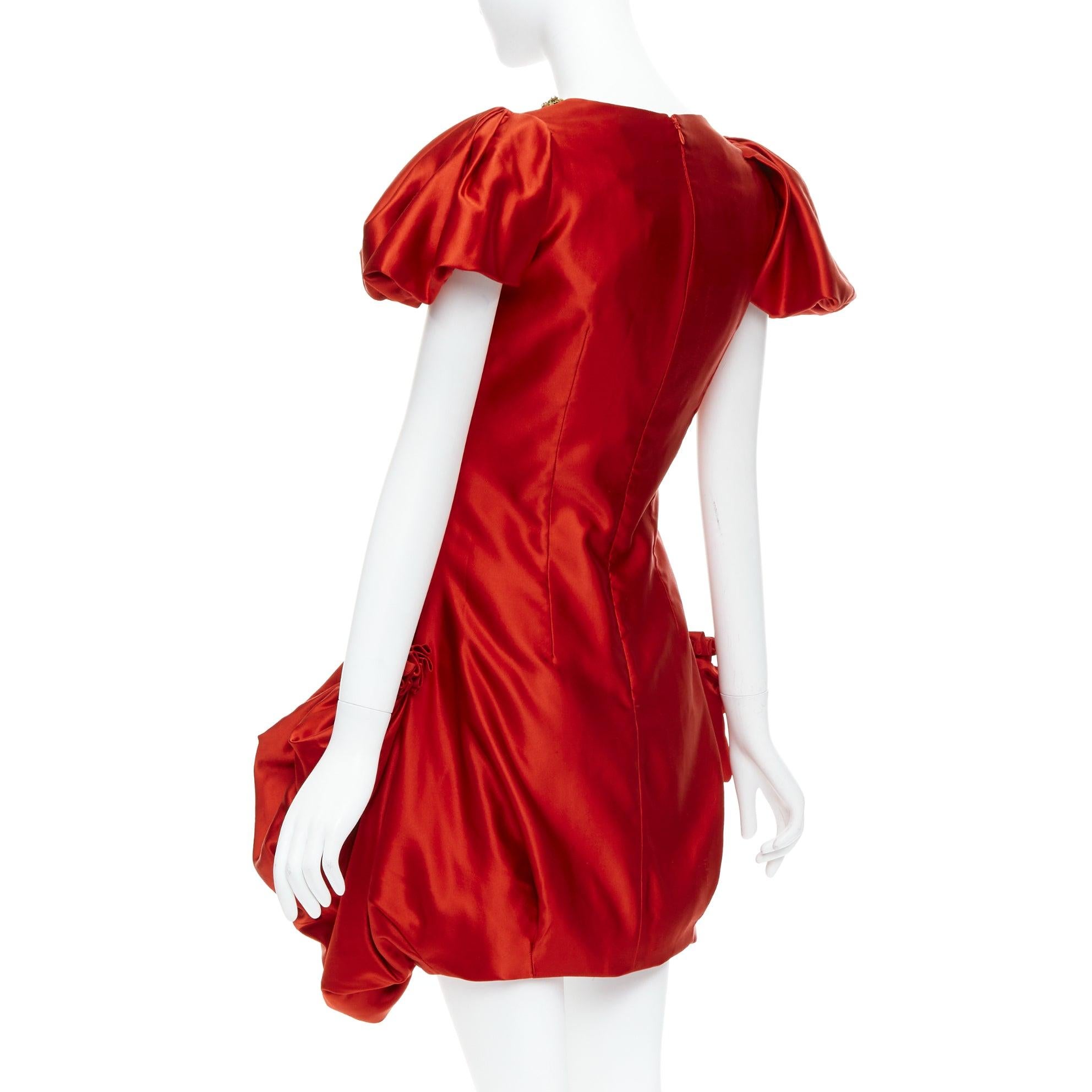 ALEXANDER MCQUEEN 2010 Angels Demons Runway red gold puff dress IT40 S Beyonce 1