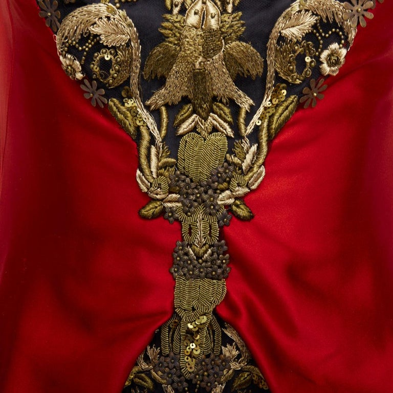ALEXANDER MCQUEEN 2010 Angels Demons Runway red gold puff dress IT40 S  Beyonce