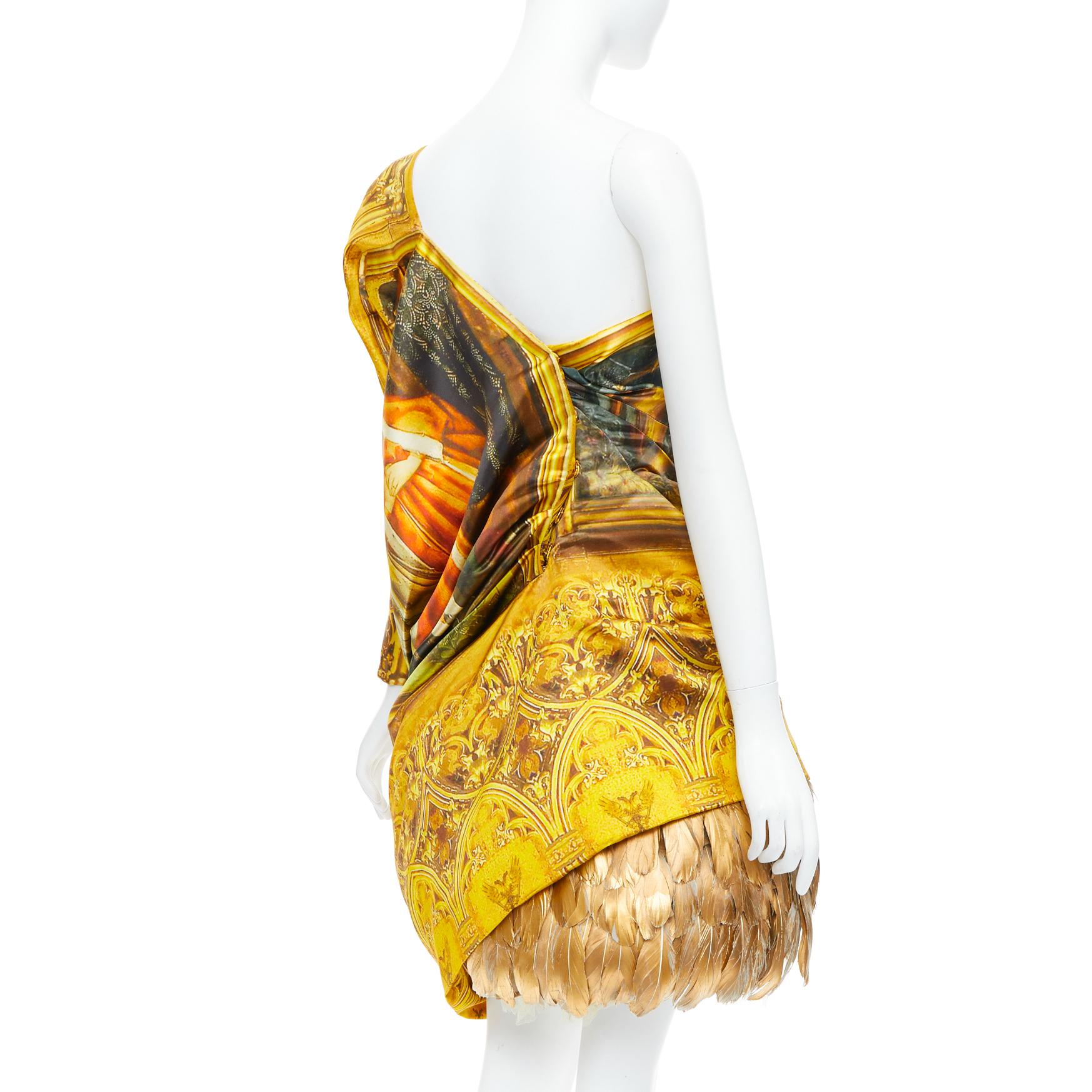 Women's ALEXANDER MCQUEEN 2010 Angels Demons Runway Renaissance feather dress IT40 S