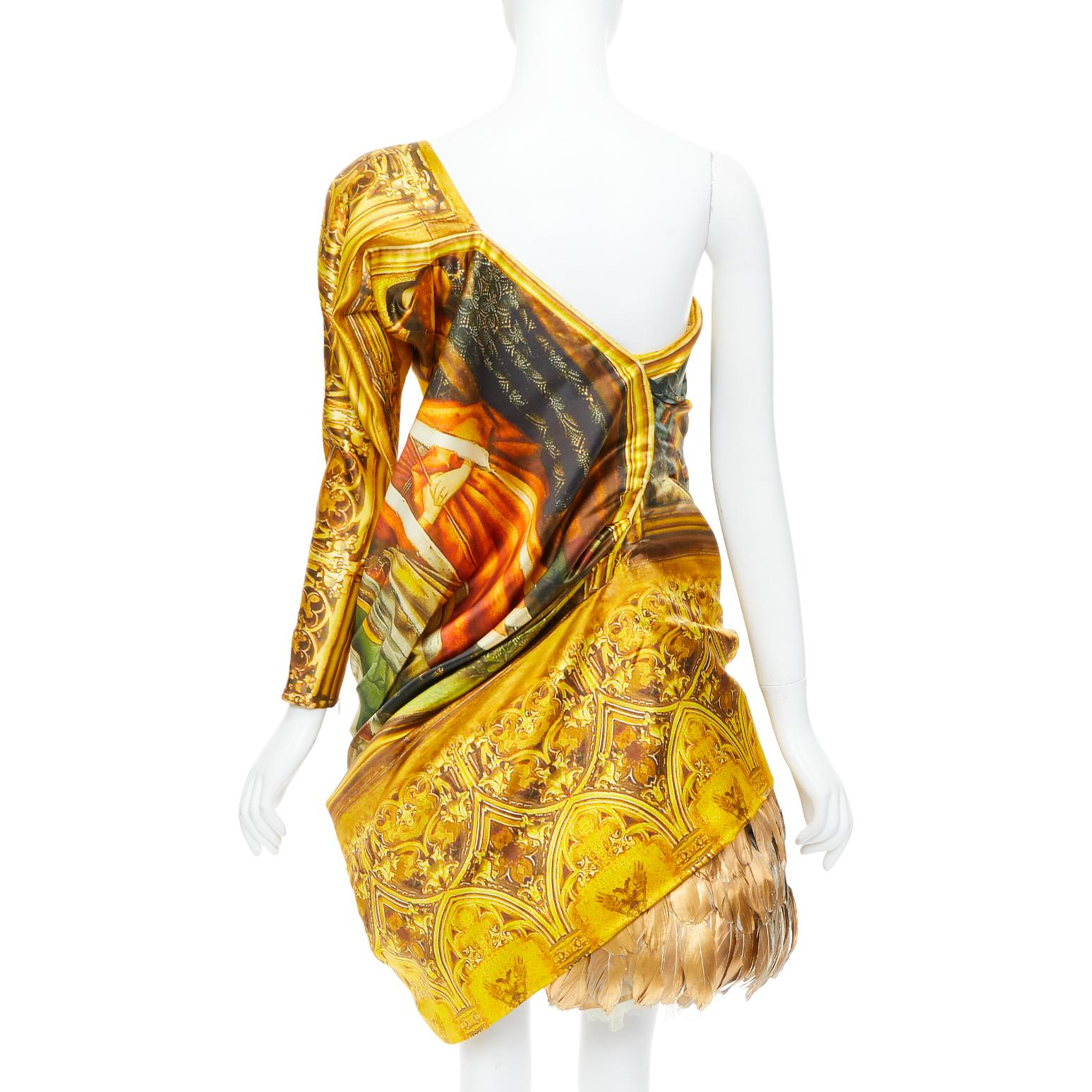 ALEXANDER MCQUEEN 2010 Angels Demons Runway Renaissance feather dress IT40 S 1