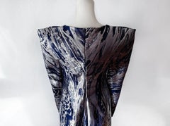Alexander McQueen 2010 Dress Futuristic Avant Garde Metallic Silk Silver