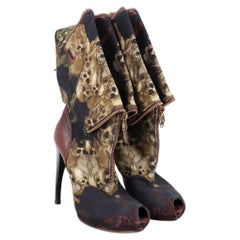 Alexander McQueen 2010 — Iconic Peep-Toe Skull Boots