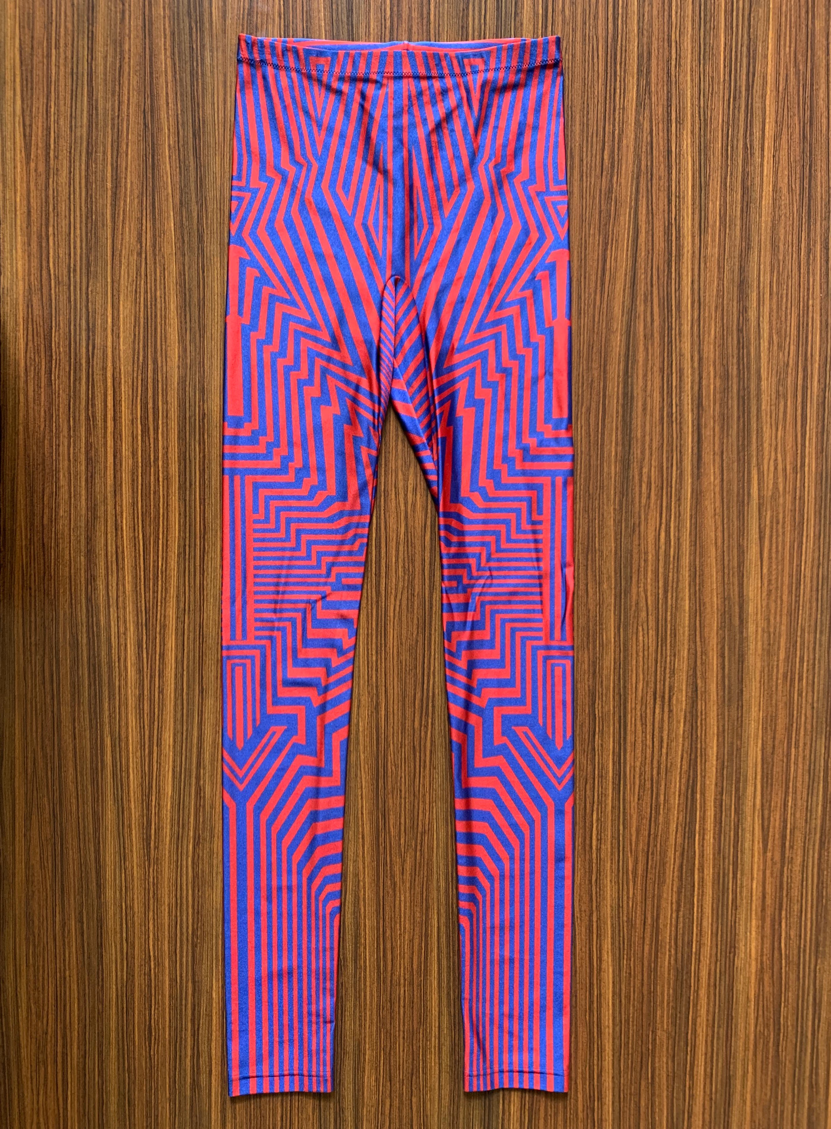 Alexander McQueen - Legging rouge et bleu à imprimé géométrique, 2010 Pour femmes en vente