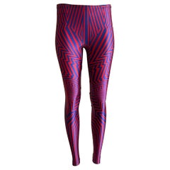 Alexander McQueen 2010 Red and Blue Geometric Print Legging Leggings