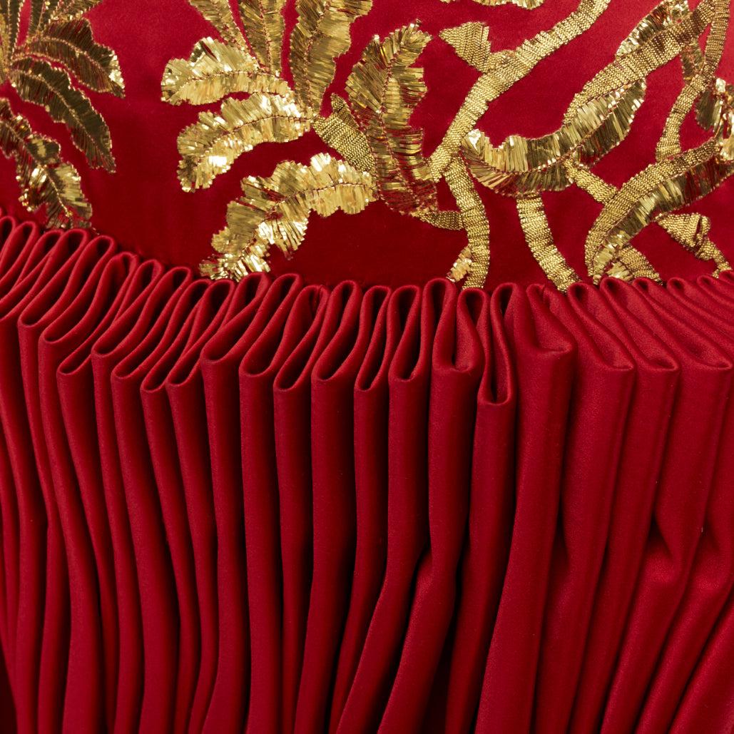 ALEXANDER MCQUEEN 2010 Runway Angels Demons red gold sequin pleat dress IT40 S For Sale 5