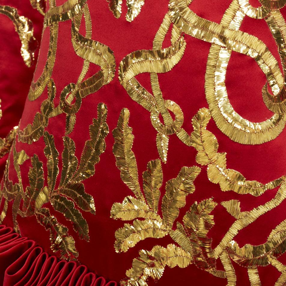 ALEXANDER MCQUEEN 2010 Runway Angels Demons red gold sequin pleat dress IT40 S For Sale 4