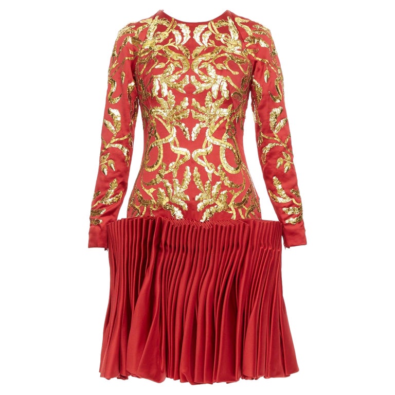 green emerald velvet dress Vintage 2010 Alexander McQueen Lifetime Insect Tattoo Embroidered Net-Lace  Yellow Mini Dress main image 0