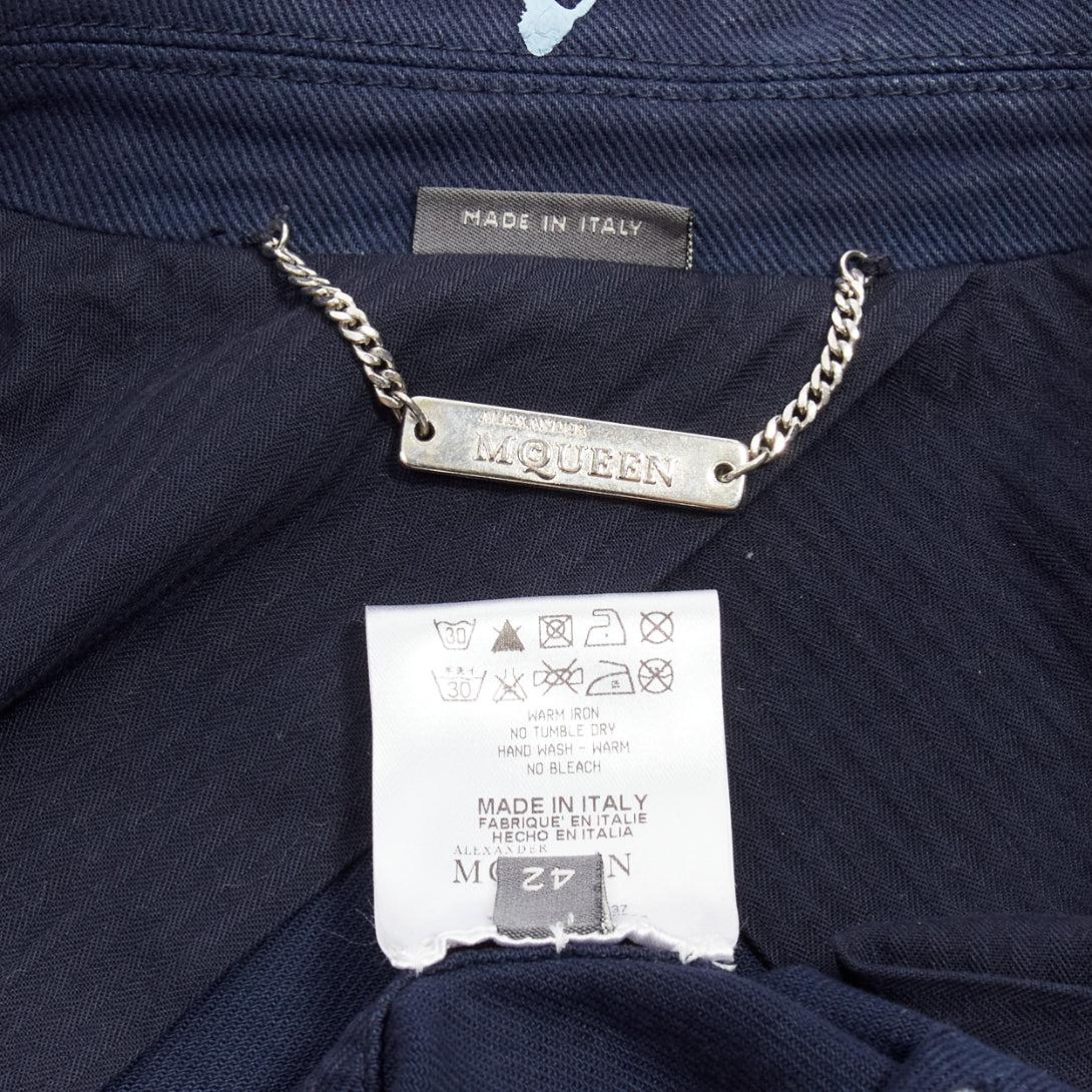 ALEXANDER MCQUEEN 2010 Runway blazer ajusté et évasé bleu marine IT42 M en vente 4