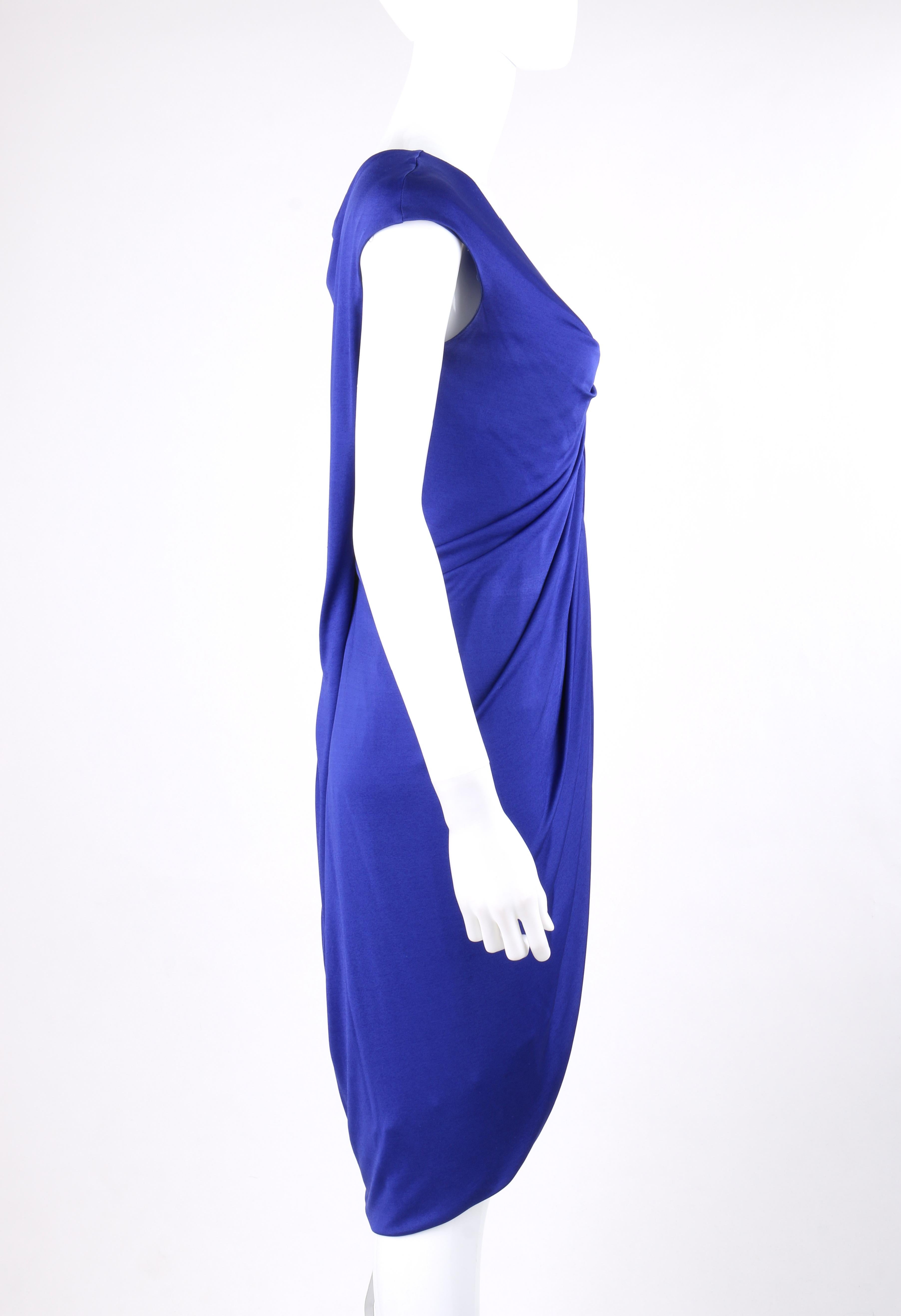 sapphire blue silk dress
