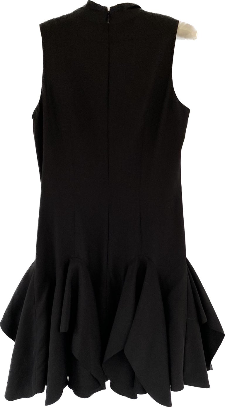 Alexander McQueen 2010 Silk LBD Little Black Dress With Ruffled Skirt