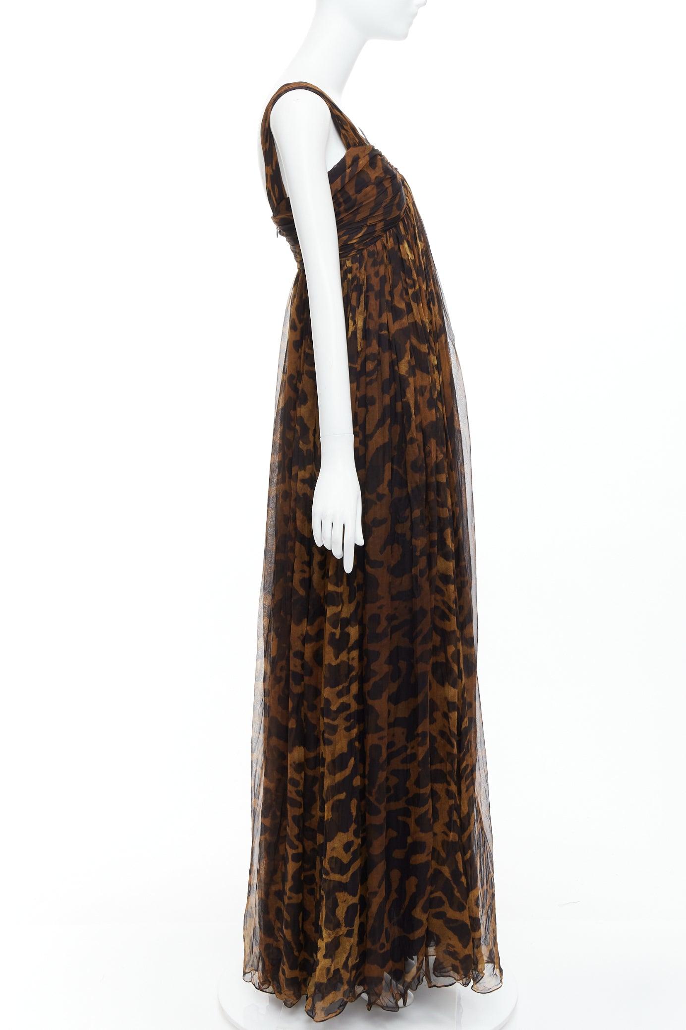 ALEXANDER MCQUEEN 2011 100% Seide Leopardendruck langes Korsettkleid IT40 S im Zustand „Gut“ im Angebot in Hong Kong, NT