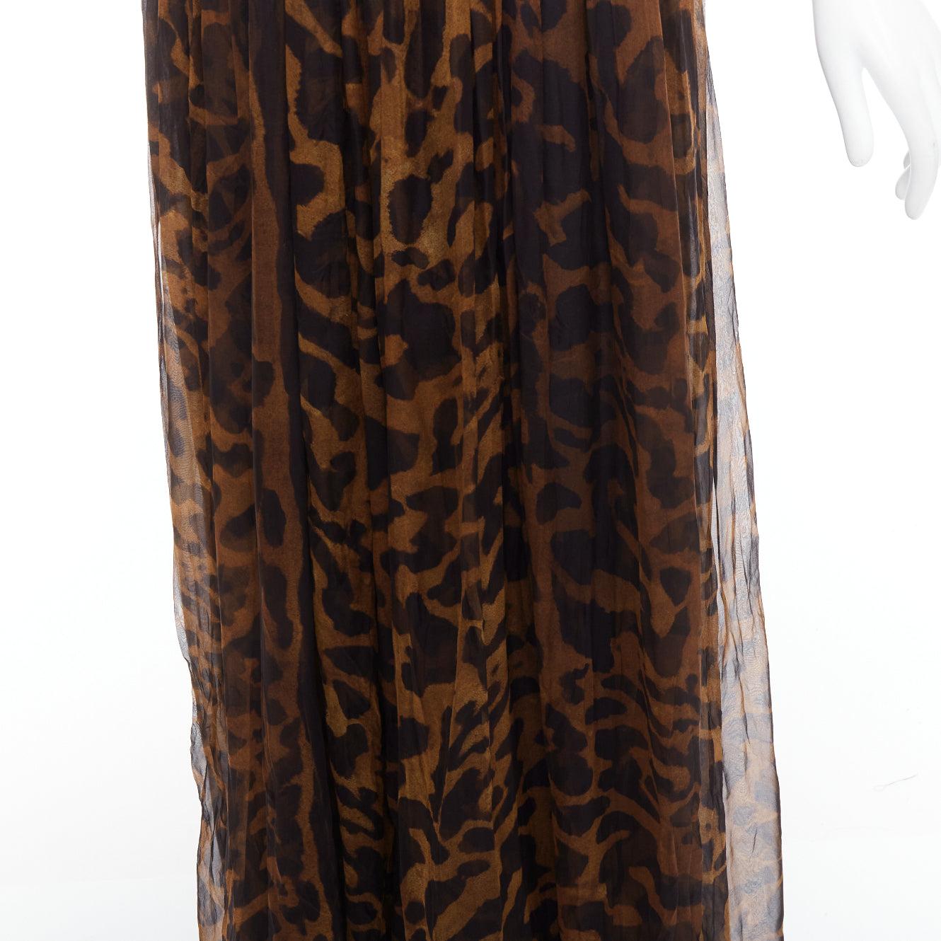 ALEXANDER MCQUEEN 2011 100% Seide Leopardendruck langes Korsettkleid IT40 S im Angebot 2