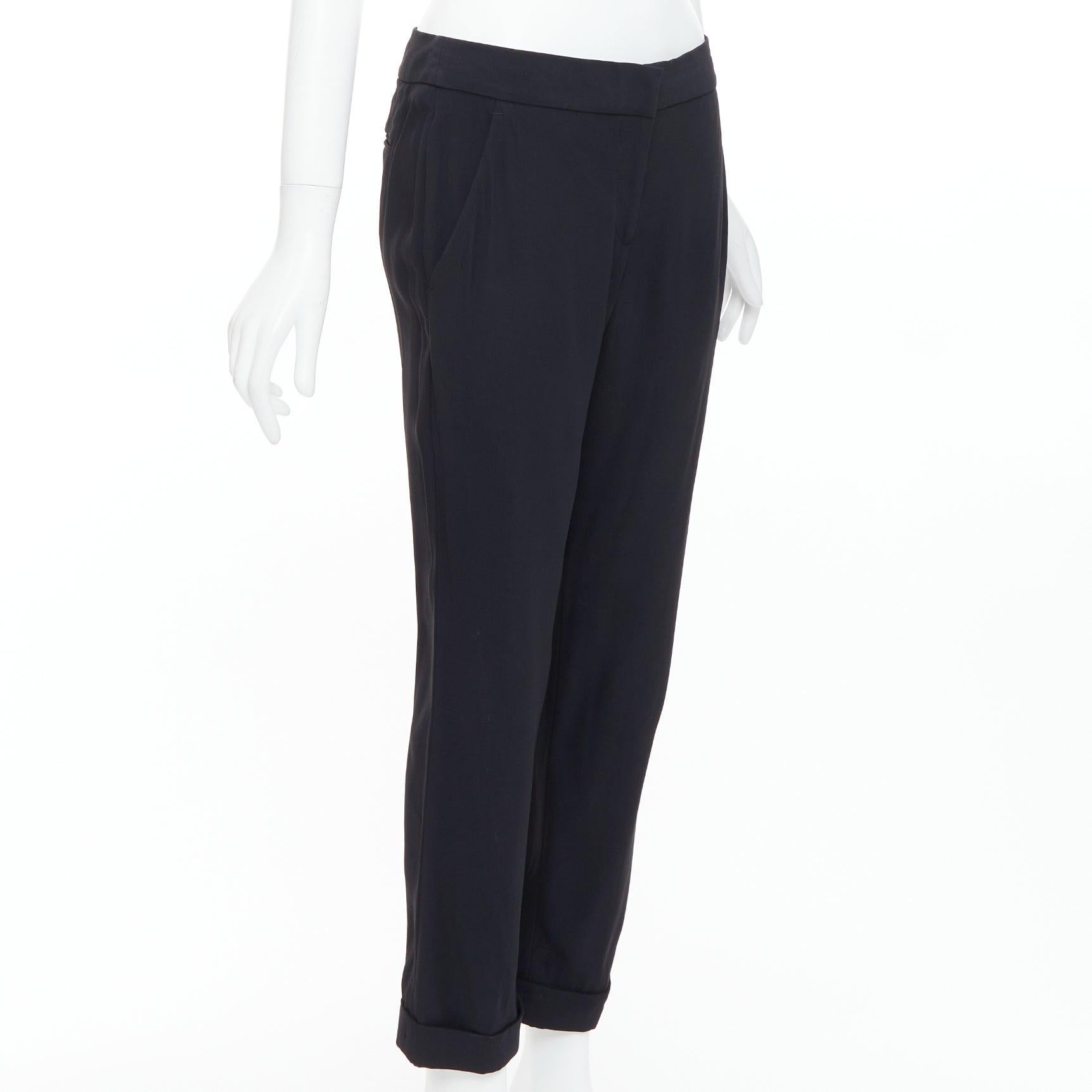 Noir ALEXANDER McQueen 2011 - Pantalon croisé noir taille moyenne et évasé en vente