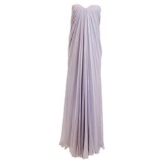 Alexander McQueen 2011 Lavendel Seidenchiffon Trägerloses Kleid