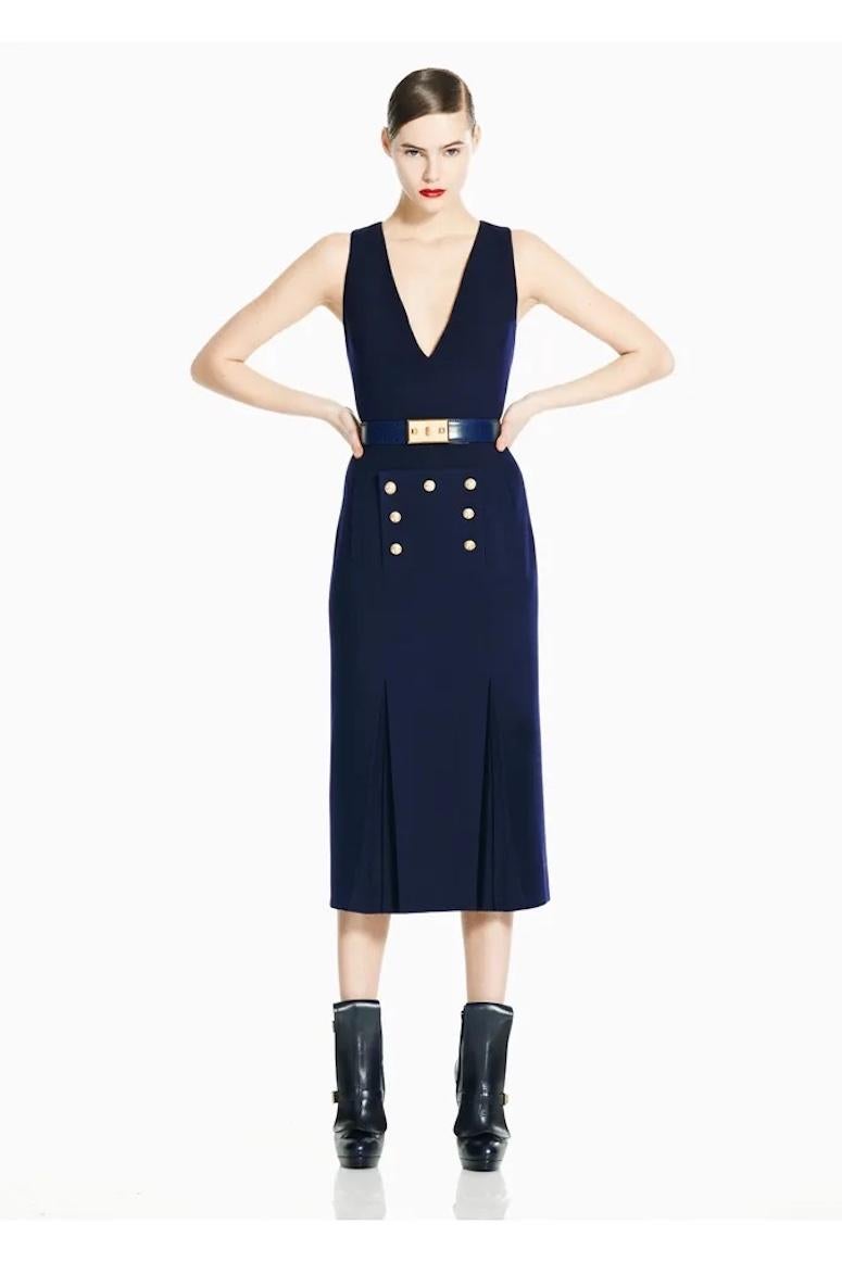 Alexander McQueen 2011 Navy Blue Anchor Button Skirt as Seen on Kate Middleton 3