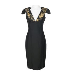 Alexander McQueen 2011 Resort Schwarzes mittellanges Kleid mit Kragen