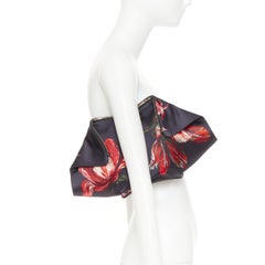 ALEXANDER MCQUEEN 2012 De Manta Tup floral print silk satin evening clutch bag