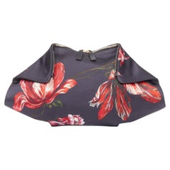 ALEXANDER MCQUEEN 2012 De Manta Tup floral print silk satin evening clutch bag