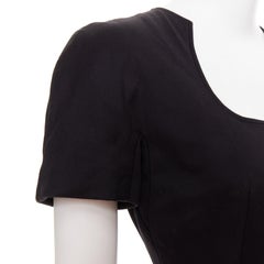 ALEXANDER MCQUEEN 2013 black cotton scoop neck short sleeve mini dress IT40 S