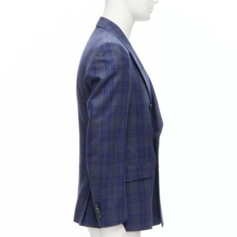Blazer ALEXANDER MCQUEEN 2014 à carreaux bleu marine à double boutonnage IT48 M Excellent état - En vente à Hong Kong, NT