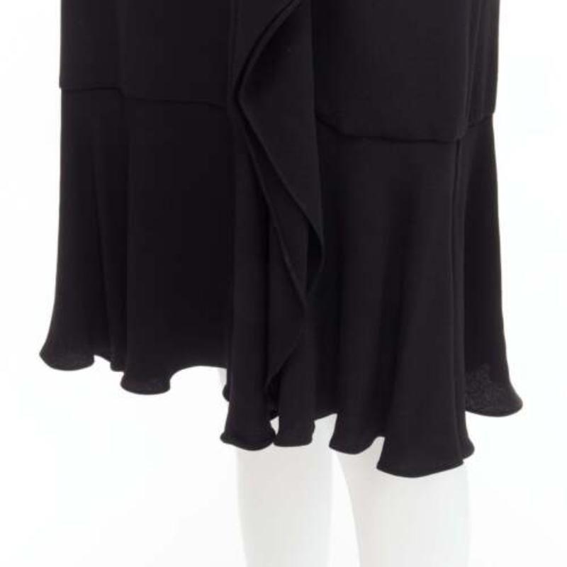 ALEXANDER MCQUEEN 2015 100% silk black asymmetric flutter cocktail dress IT38 XS For Sale 3