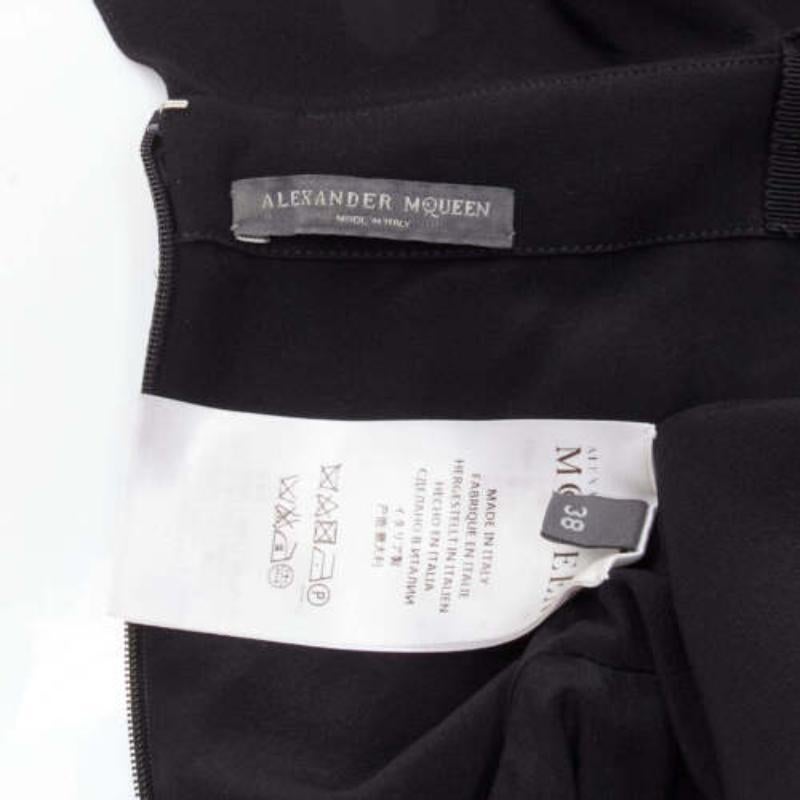 ALEXANDER MCQUEEN 2015 100% silk black asymmetric flutter cocktail dress IT38 XS For Sale 4
