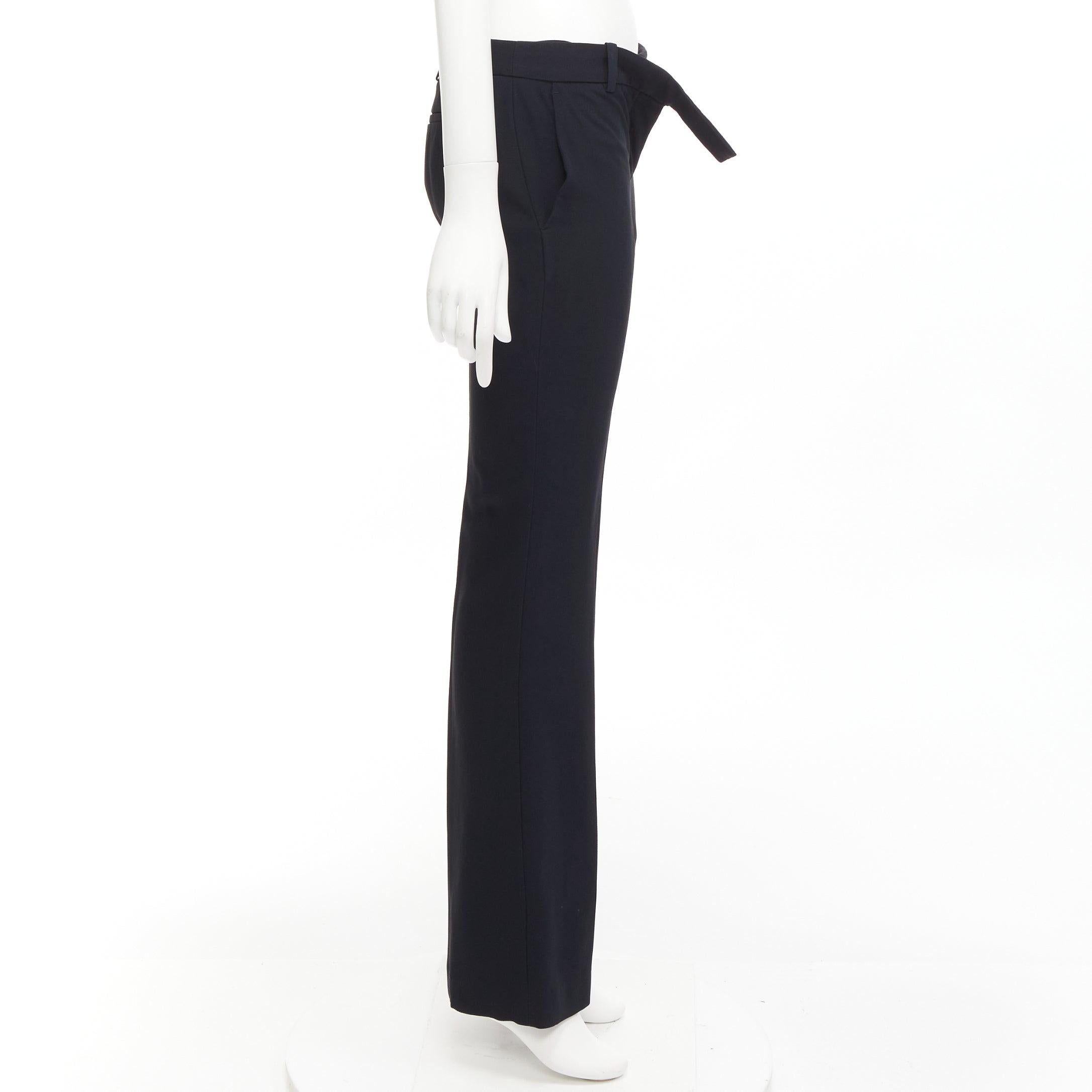 Women's ALEXANDER MCQUEEN 2015 black minimal classic flared cropped dress pants IT36 XXS