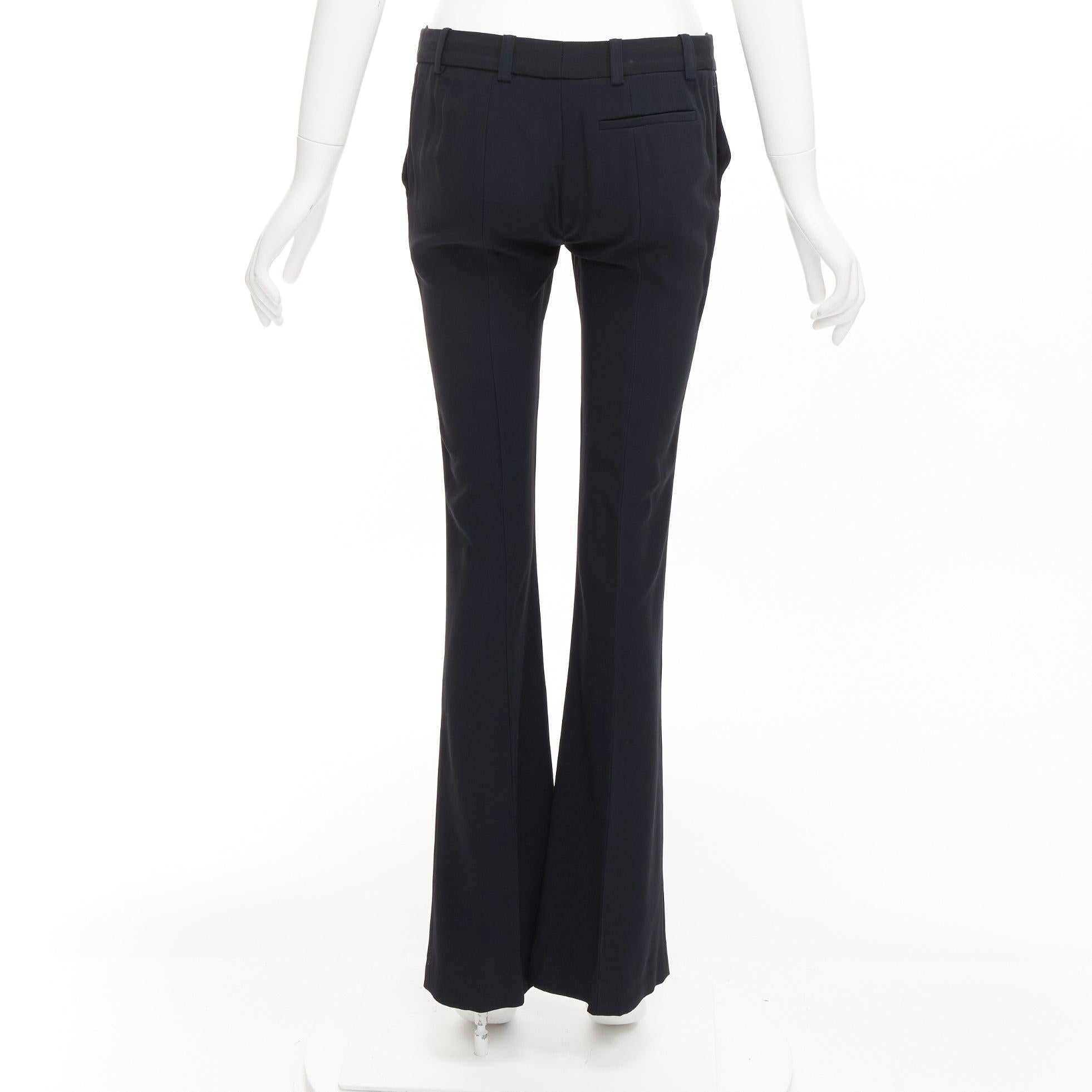 Alexander McQueen 2015 noir minimal classic flared cropped dress pants IT36 XXS en vente 1