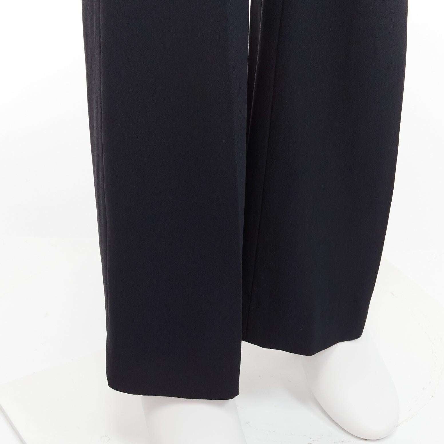 Alexander McQueen 2015 noir minimal classic flared cropped dress pants IT36 XXS en vente 3
