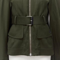 ALEXANDER MCQUEEN 2015 khaki green belted military cape jacket IT38 S