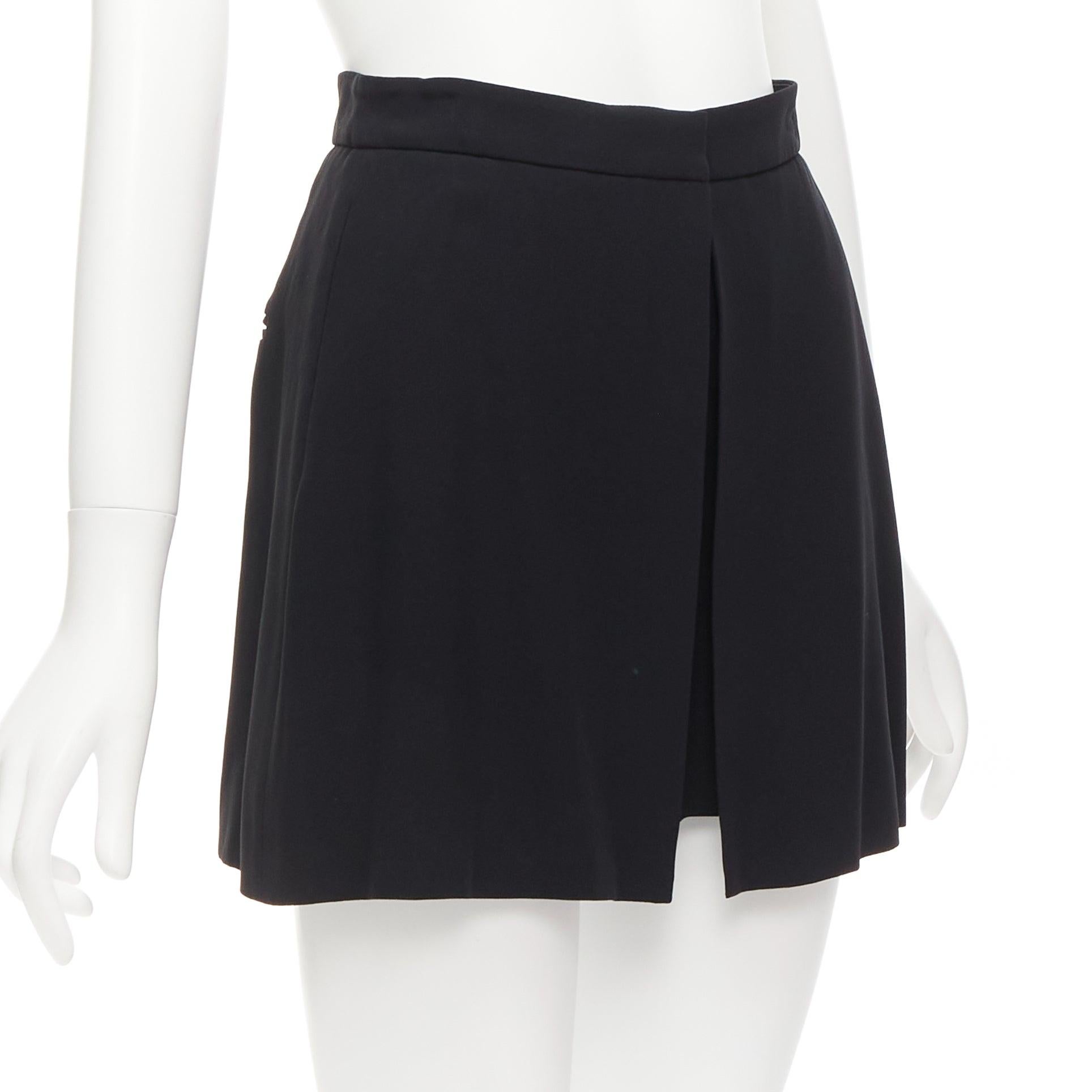 ALEXANDER MCQUEEN 2016 negro doble solapa frontal minimal vestido skort IT38 XS Negro en venta