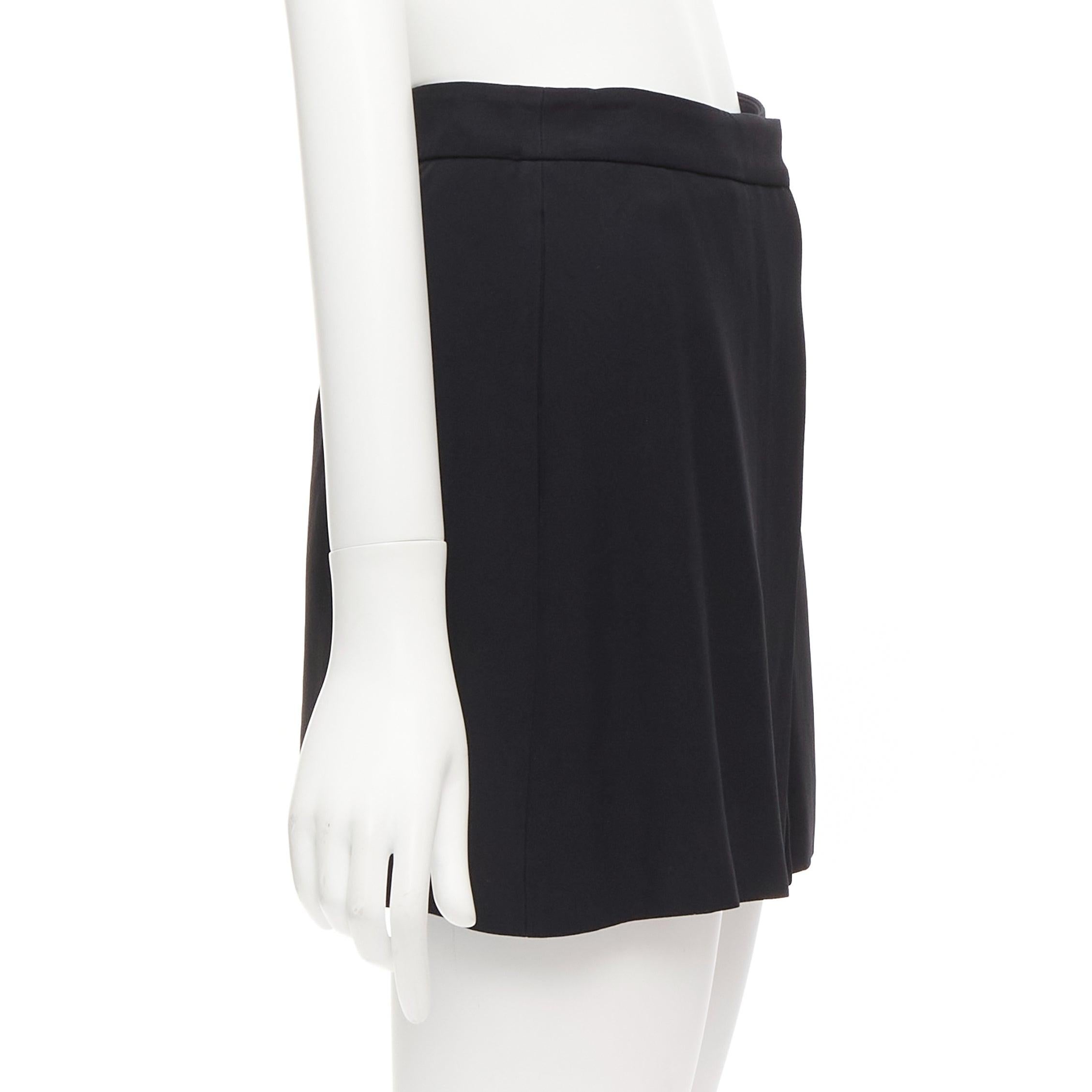Women's ALEXANDER MCQUEEN 2016 black double flap front minimal dress skort IT38 XS For Sale