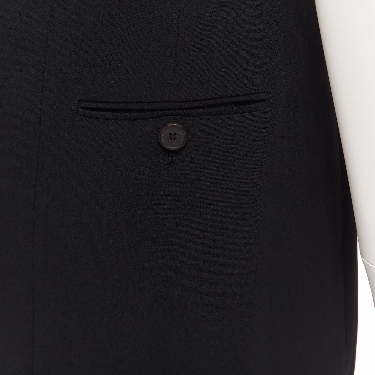 ALEXANDER MCQUEEN 2016 negro doble solapa frontal minimal vestido skort IT38 XS en venta 2