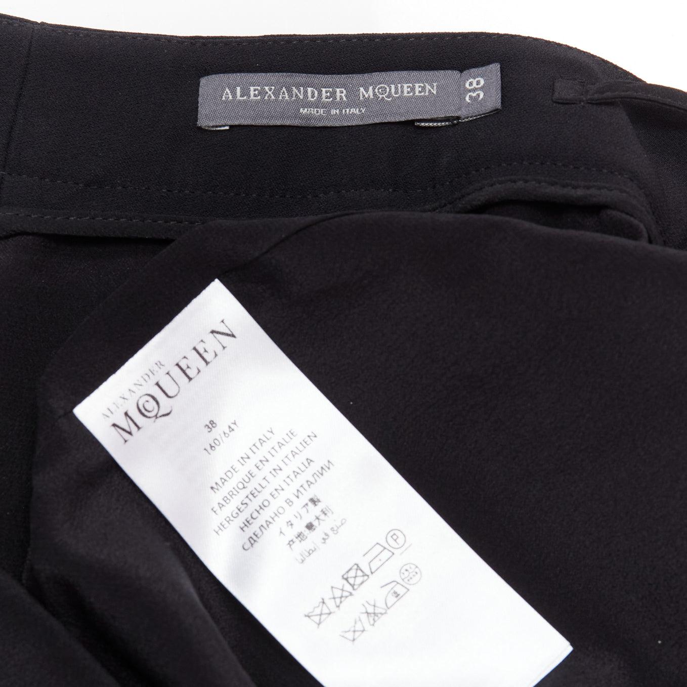 ALEXANDER MCQUEEN 2016 negro doble solapa frontal minimal vestido skort IT38 XS en venta 3